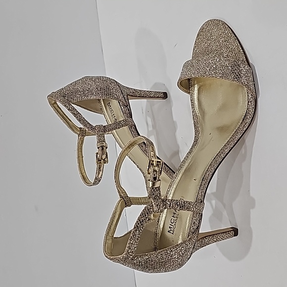 Michael Kors gold glitter high heels sandles size 9.5 party evening - Picture 9 of 14